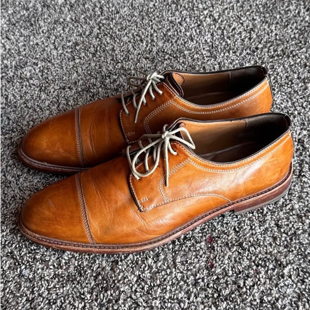 Johnston&Murphy Lenox Hill Cap Toe Oxford shoes in British Tan leather Size 13